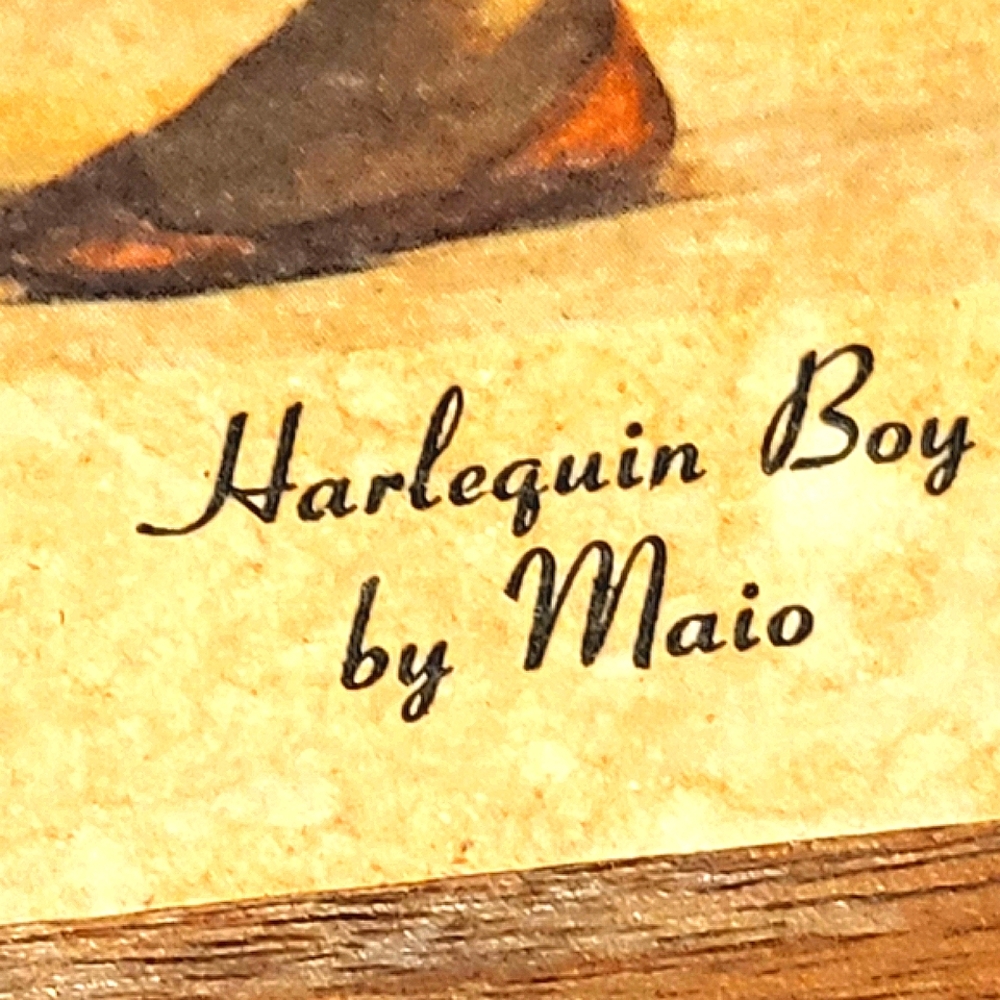 Harley Harlequin Boy & Girl by mario Vintage Framed Photos